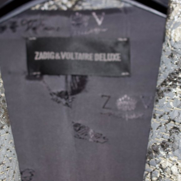 Zadig & Voltaire Deluxe VEDA PYTHON Blazer NEW $950 Orig L US 10 Rock N Roll - Picture 9 of 11